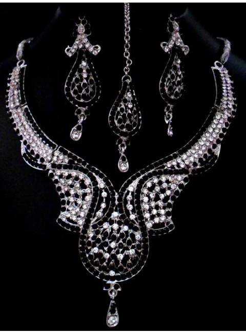 Rhodium Necklace Set